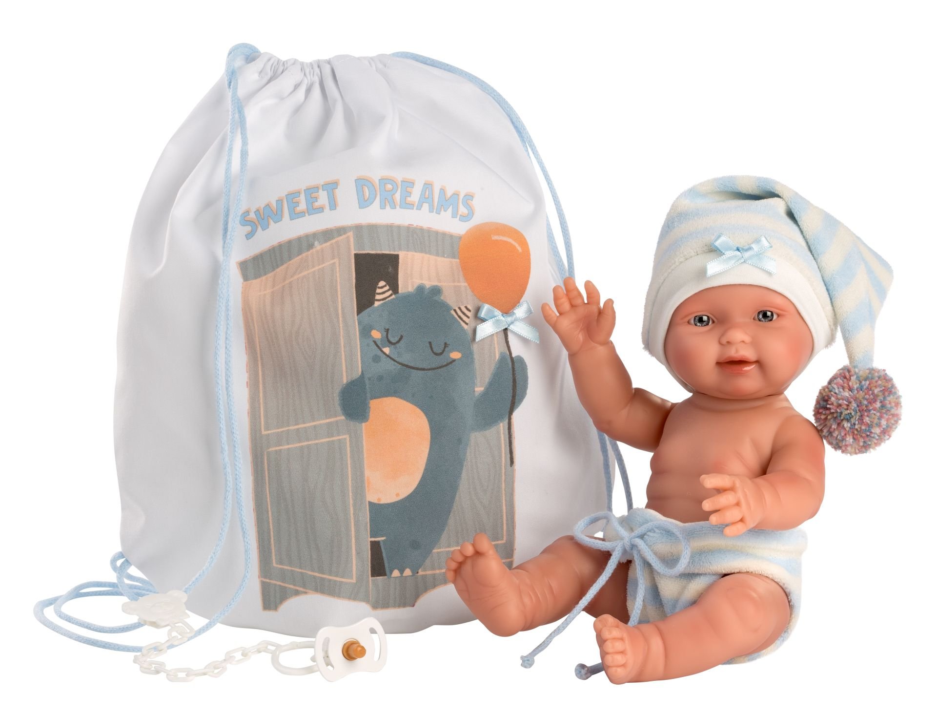 Levně Llorens 26313 NEW BORN CHLAPEČEK - realistická panenka miminko s celovinylovým tělem - 26 cm