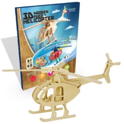 Levně NiXiM Dřevěné 3D puzzle/Helikoptéra