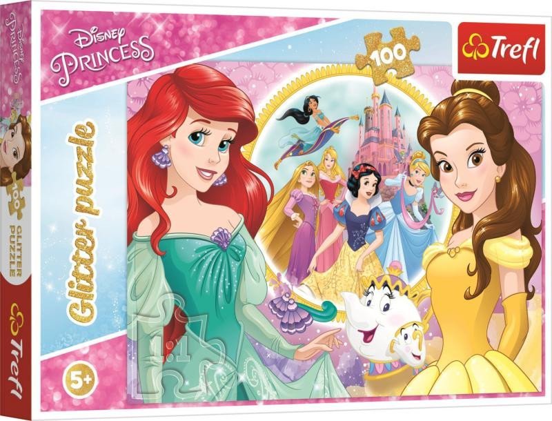 Levně Trefl Puzzle Disney Princess / 100 dílků, třpytivé