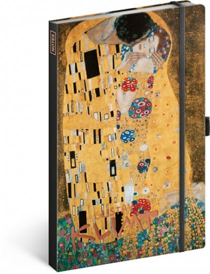 Levně Notes - Gustav Klimt linkovaný, 13 × 21 cm