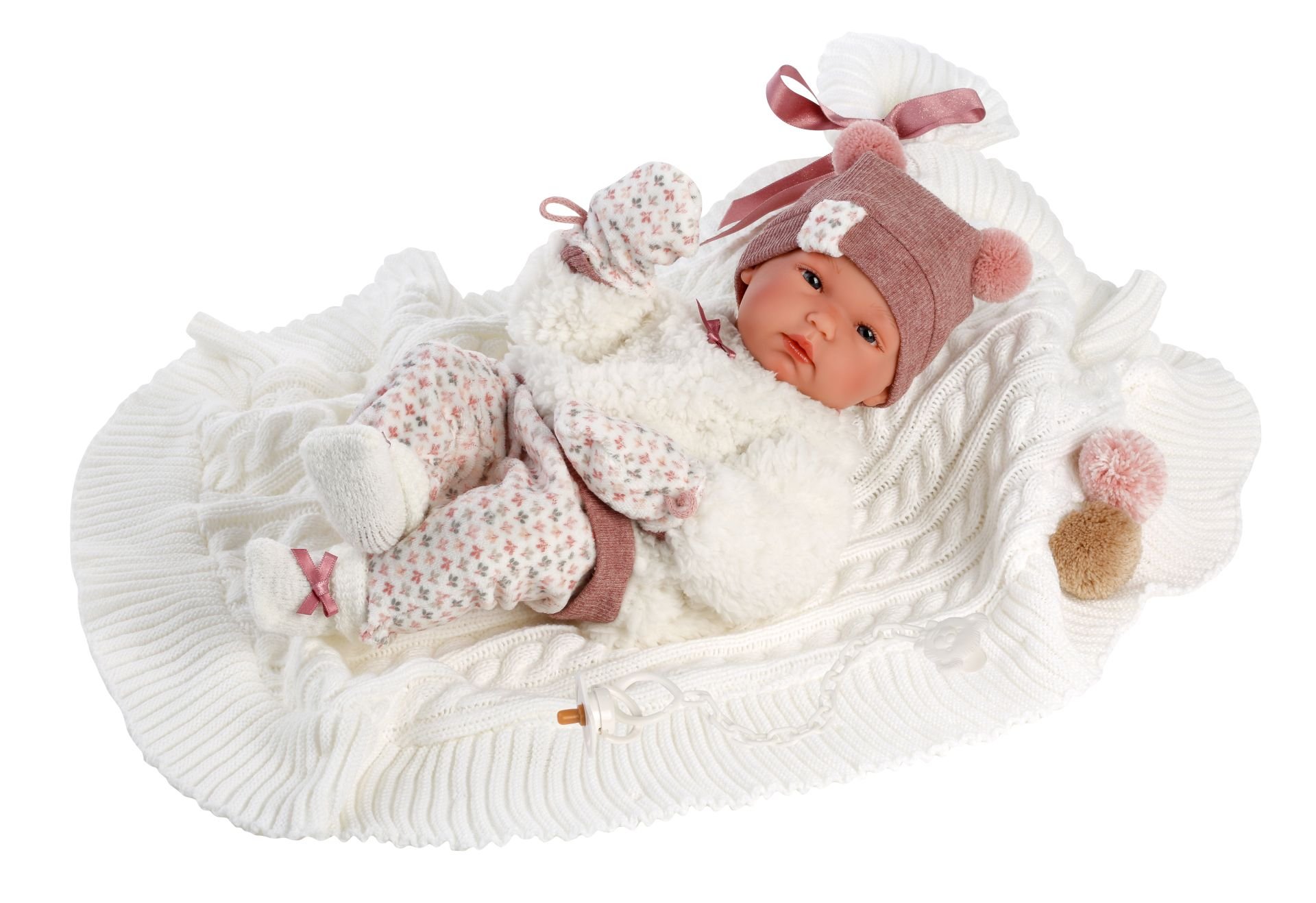 Levně Llorens 63576 NEW BORN HOLČIČKA - realistická panenka miminko s celovinylovým tělem - 35 cm