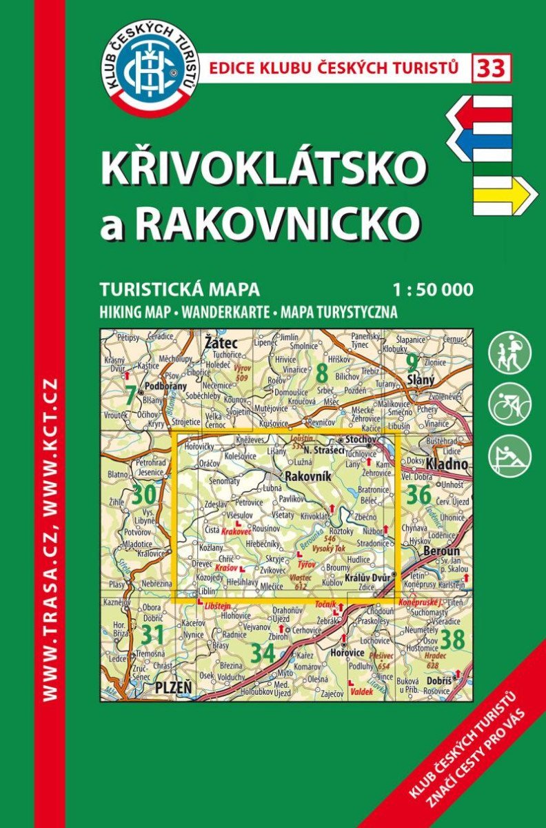 KČT 33 Křivoklátsko, Rakovnicko 1:50 000/ 8. vydání 2023