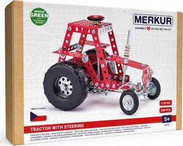 Levně Stavebnice MERKUR 057 Traktor s řízením 208ks v krabici 26x18x5,5cm