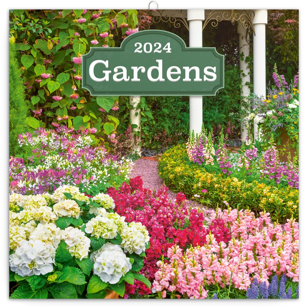 Kalendář 2024 poznámkový: Zahrady, 30 × 30 cm
