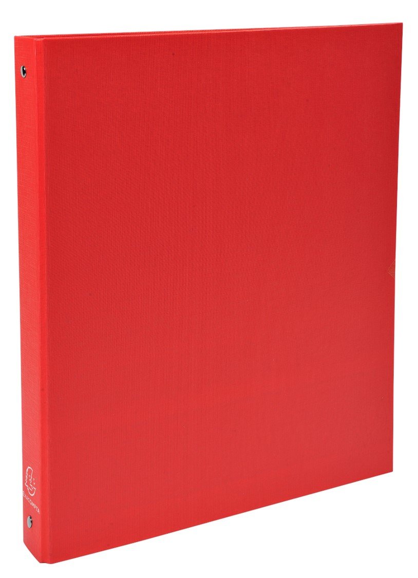 Levně Exacompta 4kroužkový pořadač, A4 maxi, hřbet 40 mm, pevná lepenka, červený