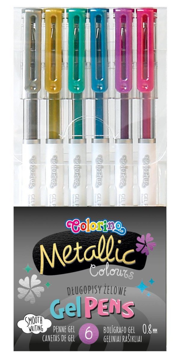 Levně Colorino gelové rollery metalické 6 barev