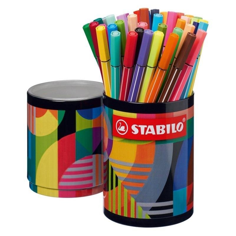 Levně STABILO Fix Pen 68 ARTY prémiový vláknový - 45 barev v plechové dóze