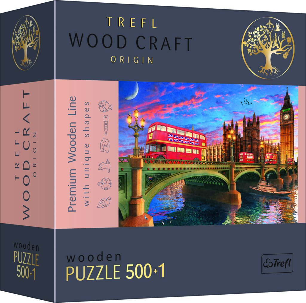Levně Dřevěné puzzle Westminsterský palác, Big Ben 501 dílků - Trefl