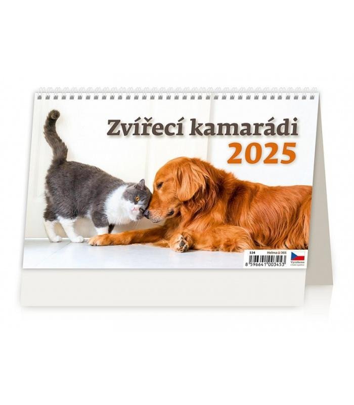 Levně Kalendář stolní 2025 - Zvířecí kamarádi 14denní