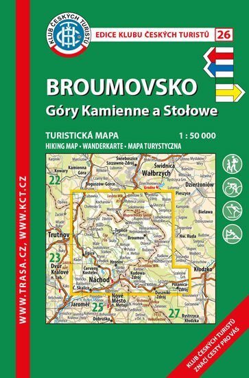 Levně KČT 26 Broumovsko, Góry Kamienne a Stolowe1:50 000/turistická mapa