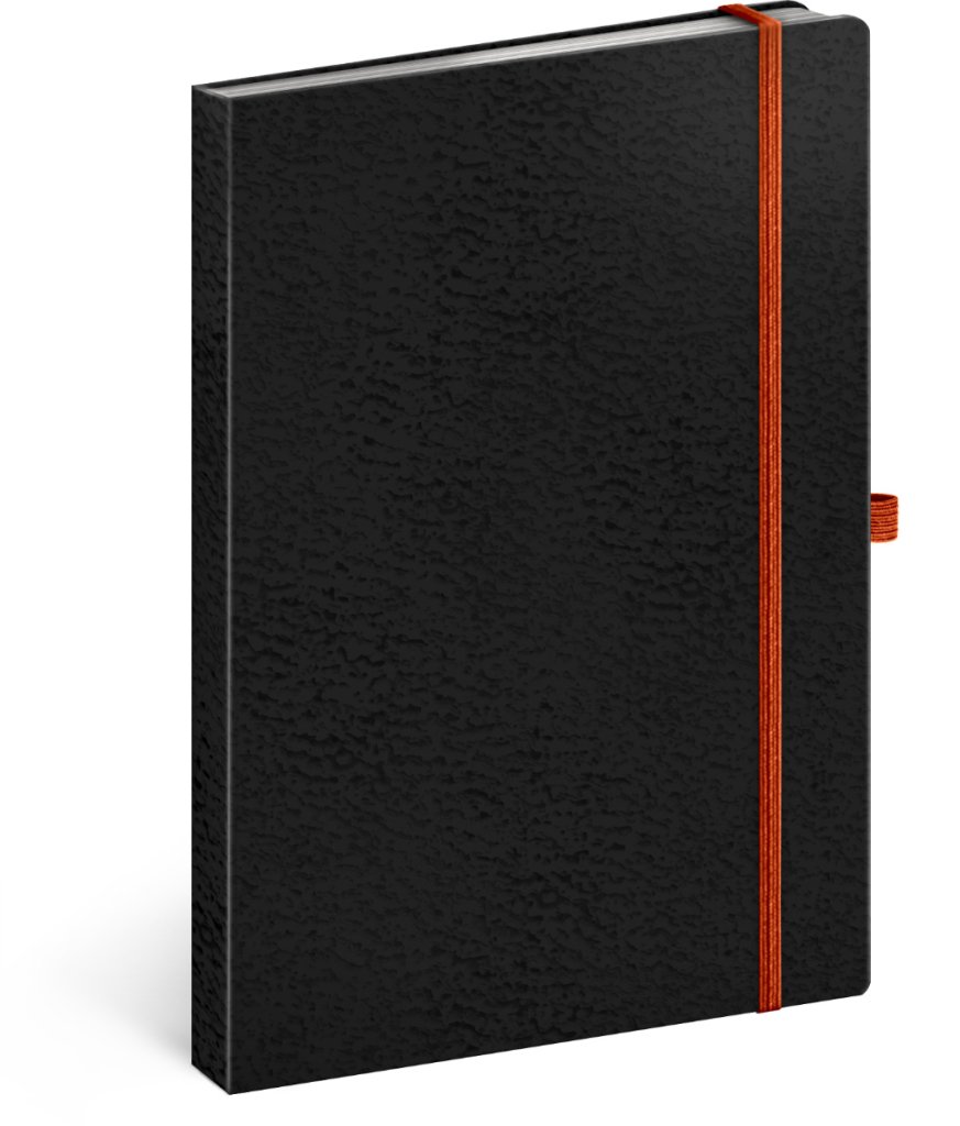 Levně Notes - Vivella Classic černý/oranžový, linkovaný, 15 x 21 cm