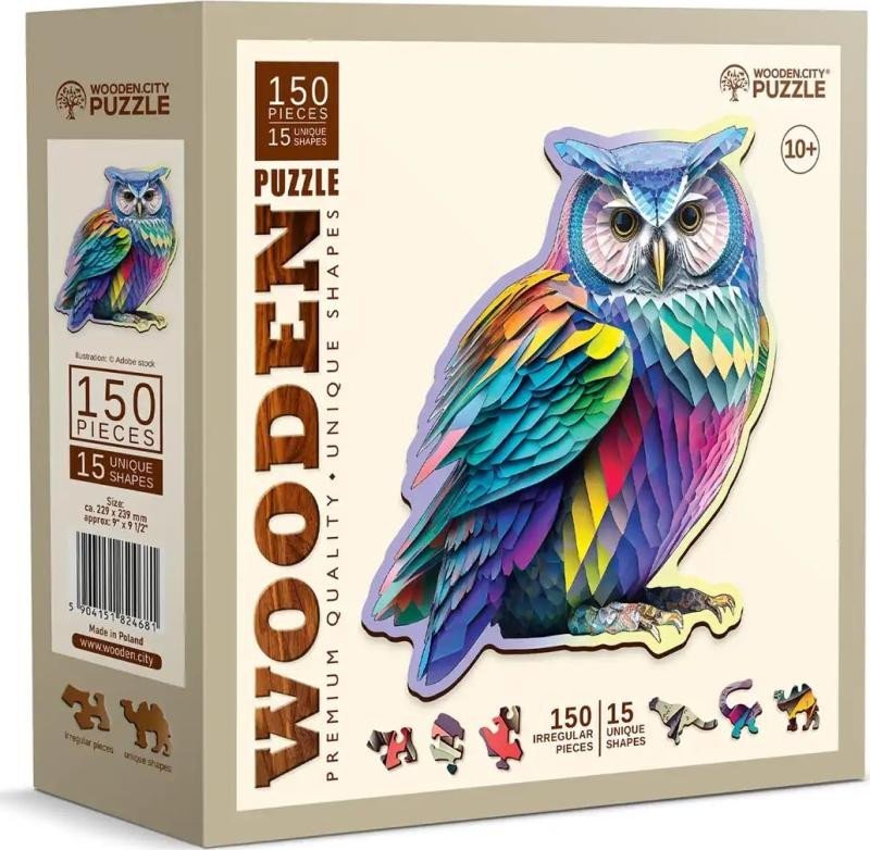 Levně Dřevěné puzzle Moderní sova 150 dílků