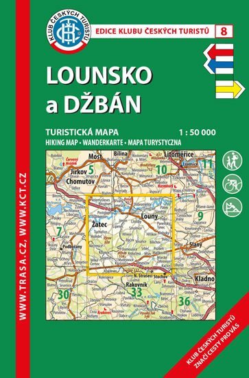 Levně KČT 8 Lounsko a Džbán 1:50 000/turistická mapa