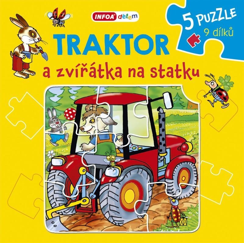 Levně Traktor a zvířátka na statku – Knížkové puzzle - Pavlína Šamalíková