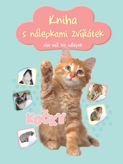 Kniha s nálepkami zvířátek Kočky více než 100 nálepek