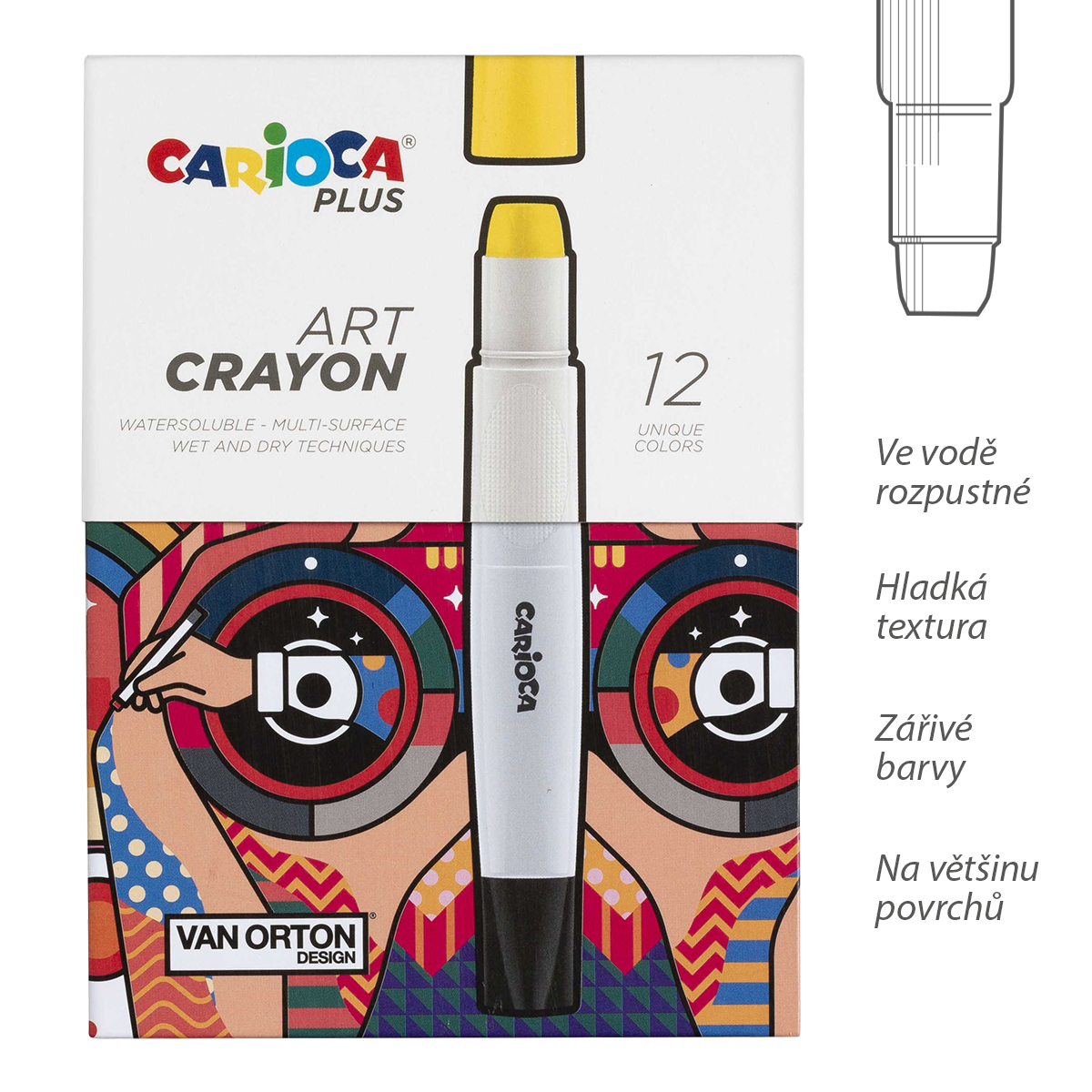 Levně Carioca PLUS voskovky Art, box, 12 ks