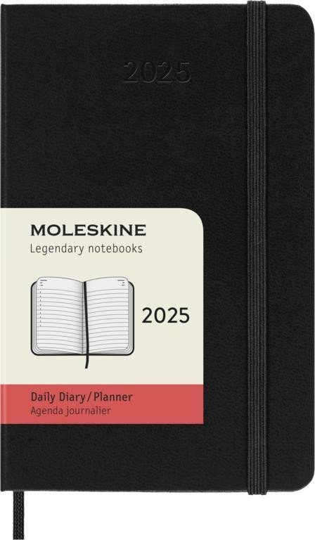 Levně Moleskine Diář 2025 černý S, denní, tvrdý