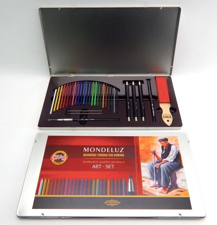 Levně Koh-i-noor pastelky MONDELUZ akvarelové kreslířská sada 24 ks v plechové krabičce