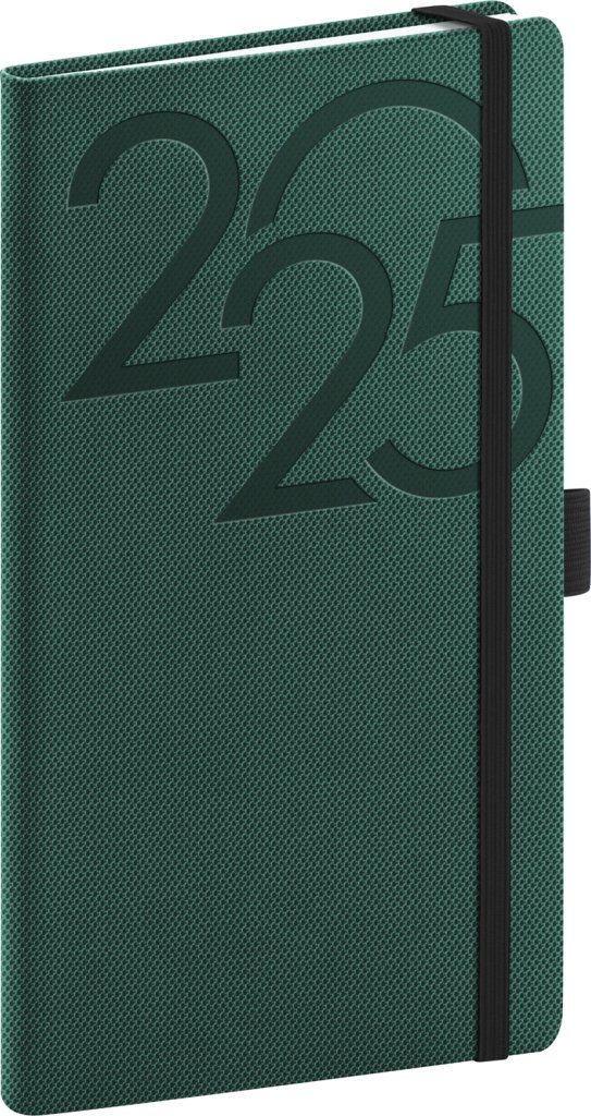 NOTIQUE Kapesní diář Ajax 2025, zelený, 9 x 15,5 cm