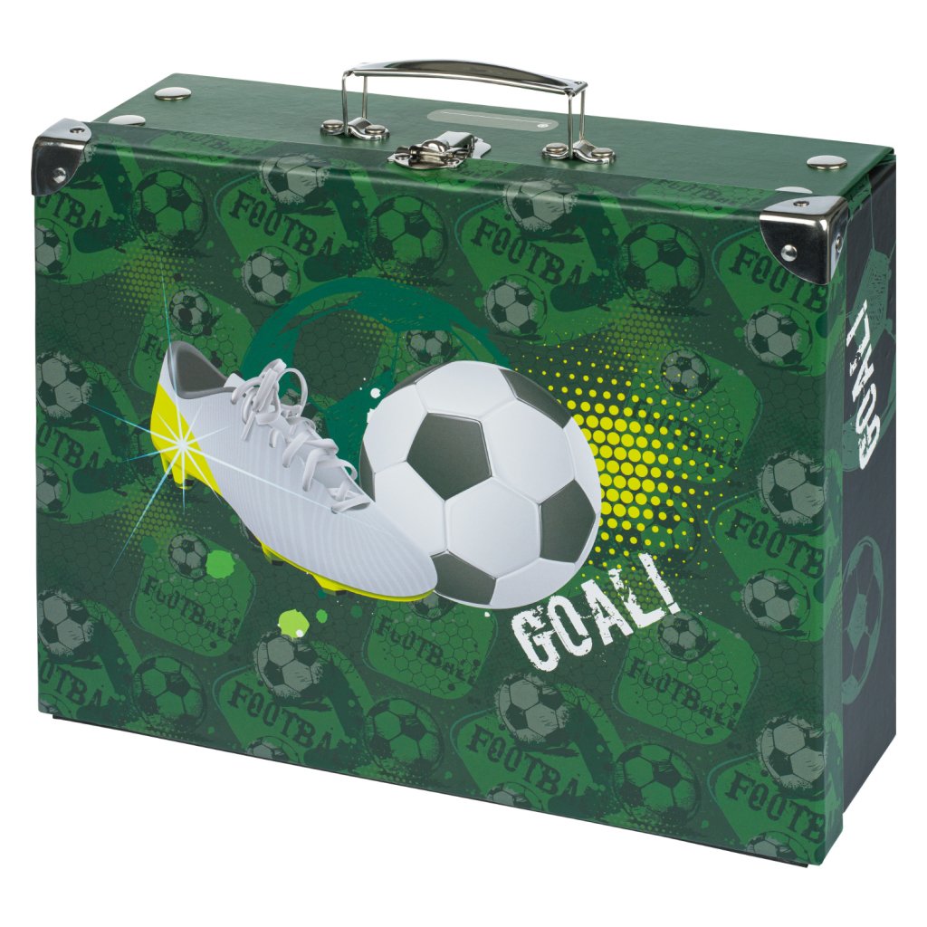 Levně BAAGL Skládací školní kufřík - Fotbal s kováním