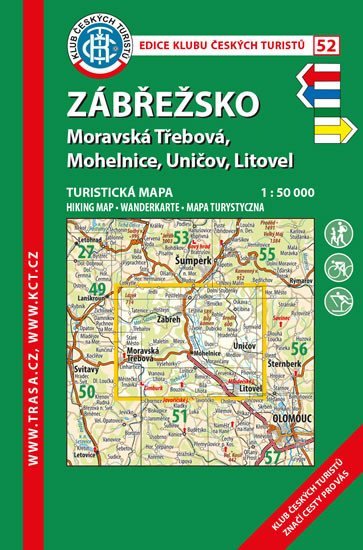 Levně KČT 52 Zábřežsko (Moravská Třebová, Mohelnice, Uničov, Litovel) 1:50 000/tusristická mapa