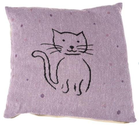 Návlek na polštář - kočka - fialový