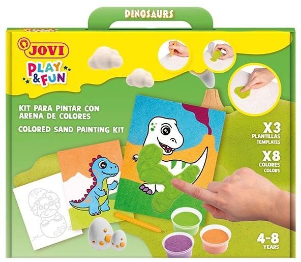 Product detail of JOVI PLAY&amp;FUN sada na malování pískem 12ks - Dinosaurs