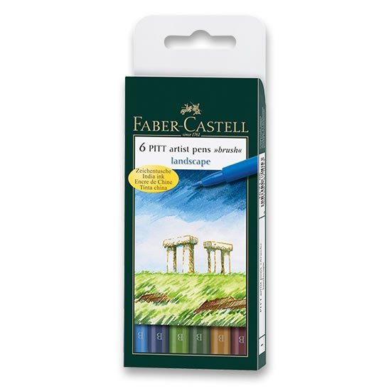Levně Faber - Castell Popisovač Pitt Artist Pen Landscape 6 ks