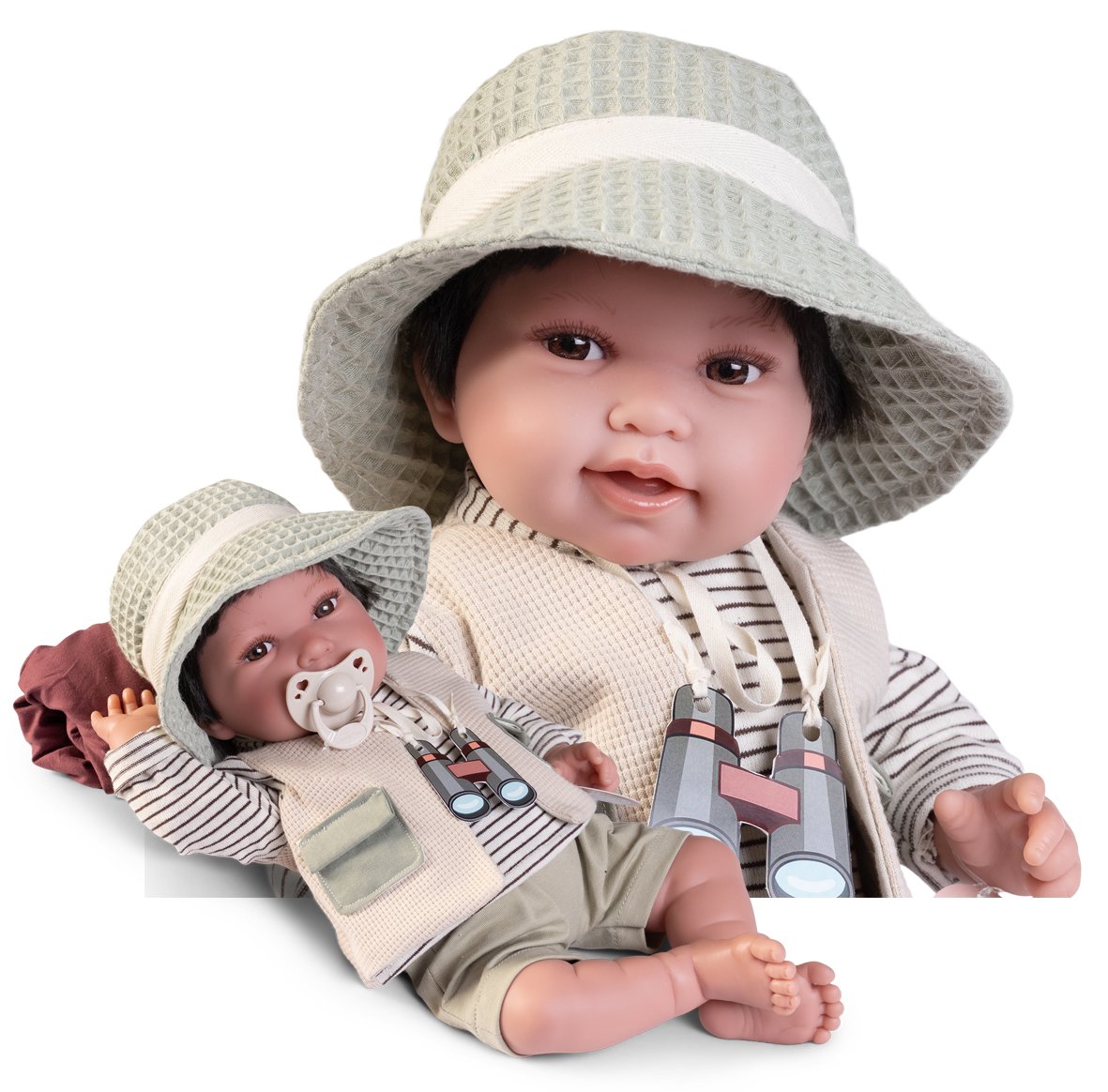 Levně Antonio Juan 33363 PIPO HAIR - realistická panenka miminko s měkkým látkovým tělem - 42 cm