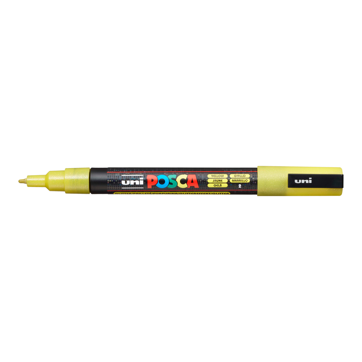 Levně Posca akrylový popisovač PC-3ML, 0,9 - 1,3 mm, třpytivě žlutá (tenký kulatý hrot)