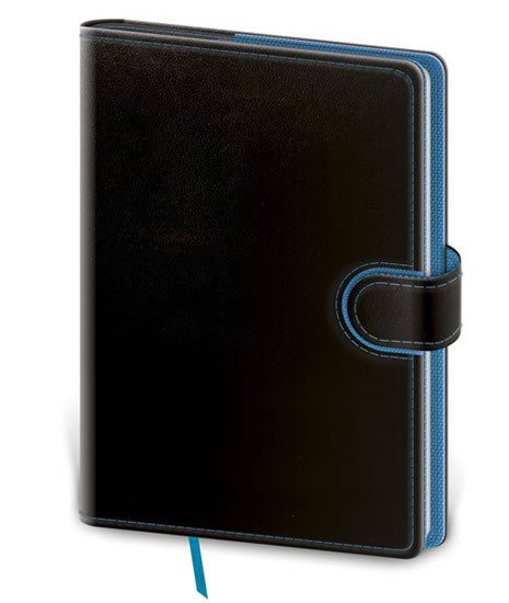 Levně Zápisník - Flip B6 linkovaný - černo/modrá