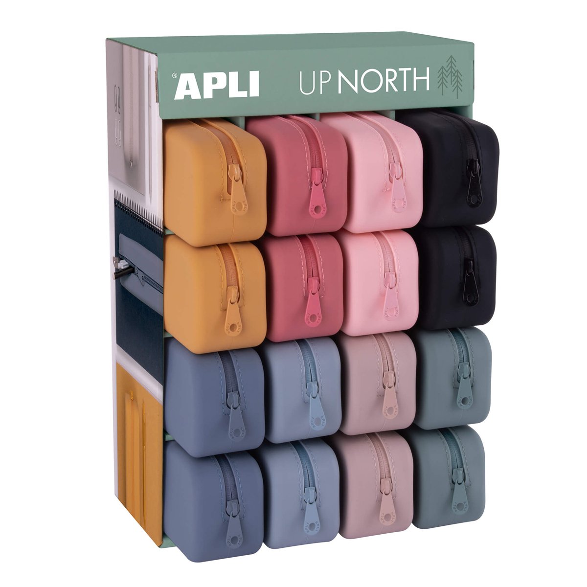 Levně APLI silikonové pouzdro na psací potřeby Up North, silikónový, mix pastelových barev - 16ks