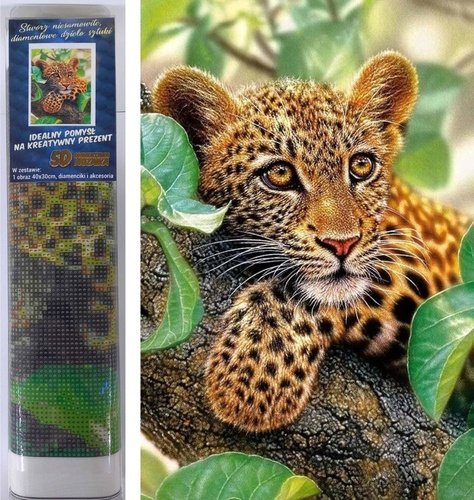 Levně Diamantové malování Leopard