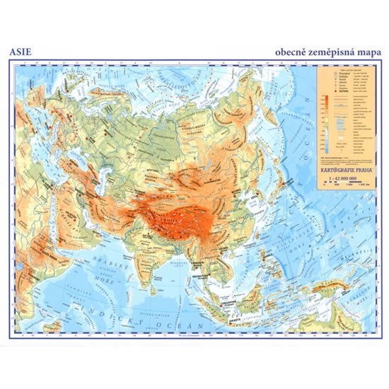 Levně Asie - příruční obecně zeměpisná A3/1:42 mil.
