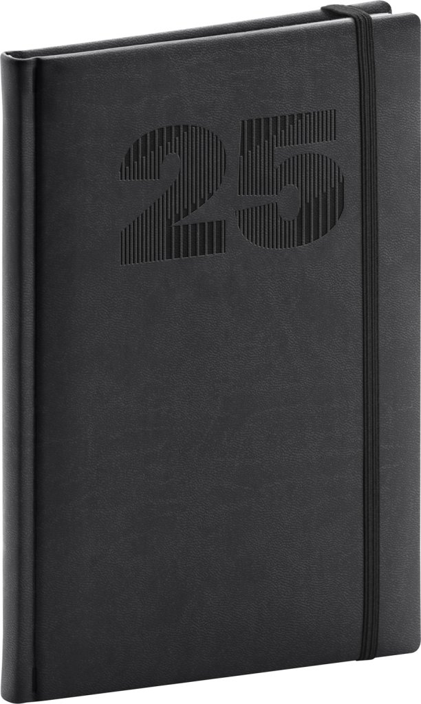 Levně Diář 2025: Vivella Top - černý, týdenní, 15 × 21 cm