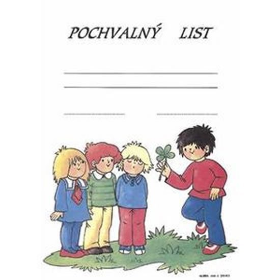 Pochvalný list : Děti a čtyřlístek /formát A4/