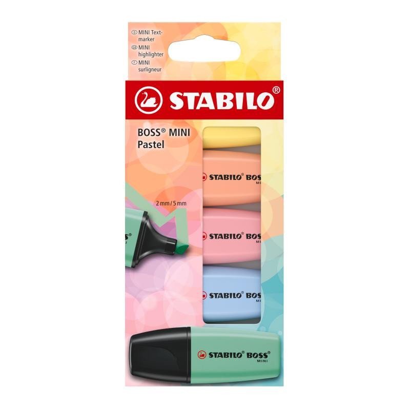 Levně Zvýrazňovač STABILO BOSS MINI Pastel - sada 5 ks