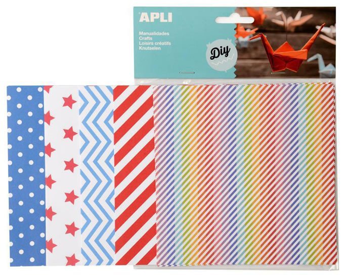 Levně APLI origami papír 15 x 15 cm - mix barevných vzorů 50 ks