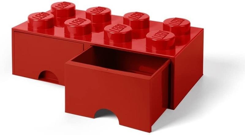Levně Úložný box LEGO s šuplíky 8 - červený