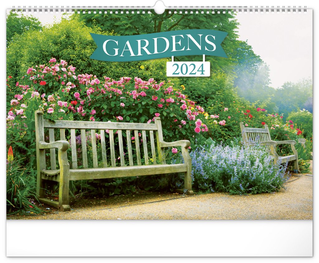Levně Kalendář 2024 nástěnný: Zahrady, 48 × 33 cm