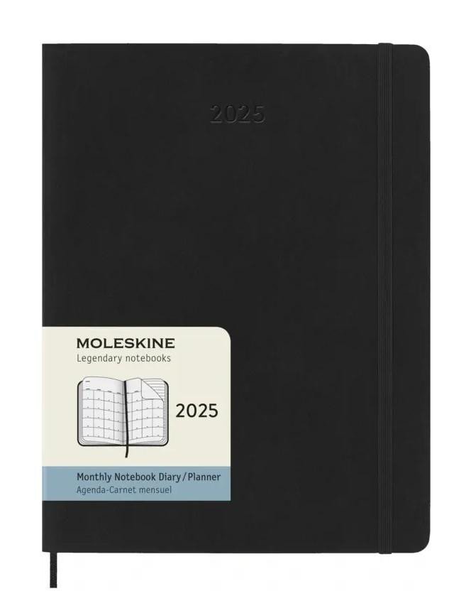 Levně Moleskine Měsíční diář 2025 černý XL, měkký