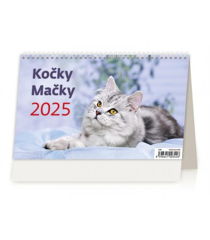 Levně Kalendář stolní 2025 - Kočky / Mačky