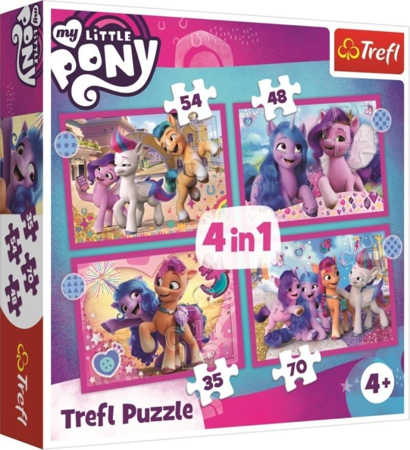 Levně Trefl Puzzle My Little Pony - Barevní poníci 4v1 (35, 48, 54, 70 dílků)