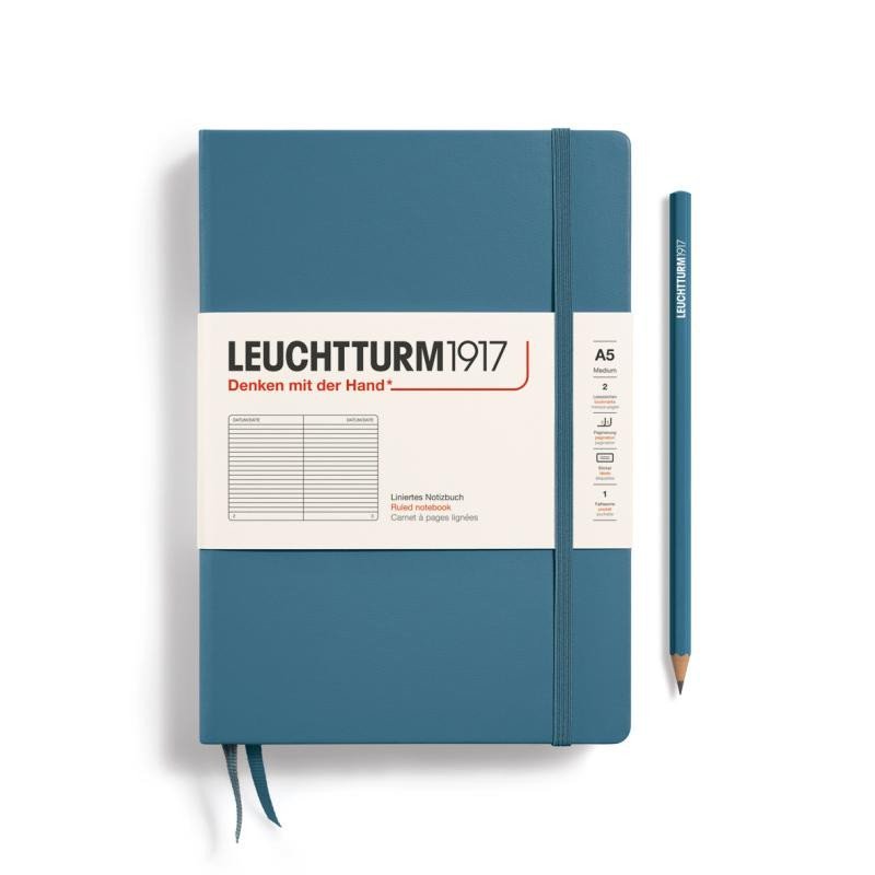 Levně Leuchtturm1917 Zápisník Stone Blue Medium A5 linkovaný