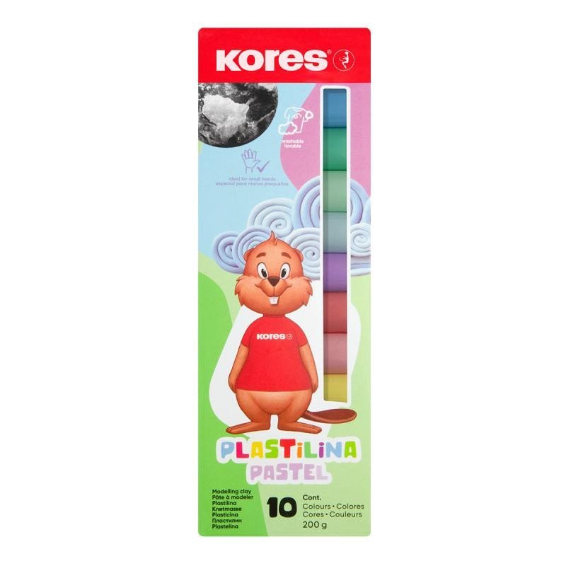 Levně Kores Plastelína Pastel (modelína), 10 pastelových barev po 20 g