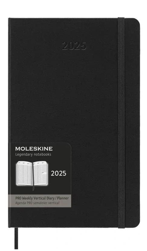 Moleskine Vertikální diář PRO 2025 černý L, tvrdý