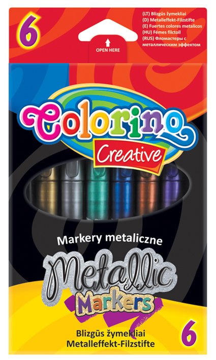 Levně Colorino popisovače metalické, 6 barev