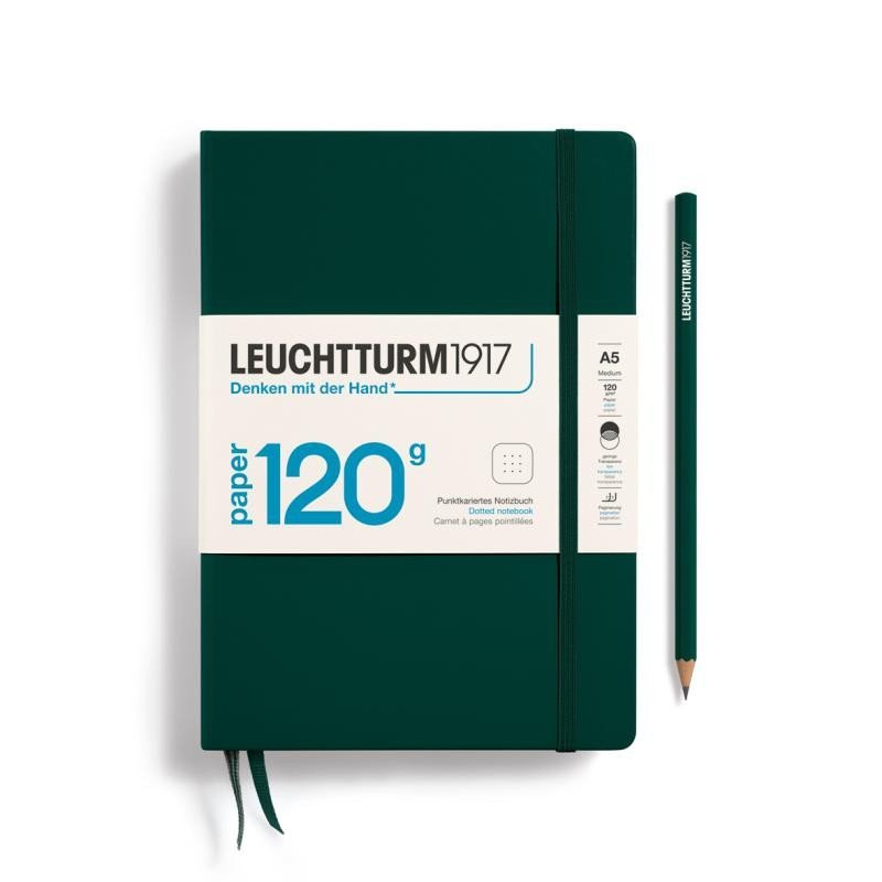 Levně Leuchtturm1917 Zápisník 120G Forest Green Medium A5 tečkovaný