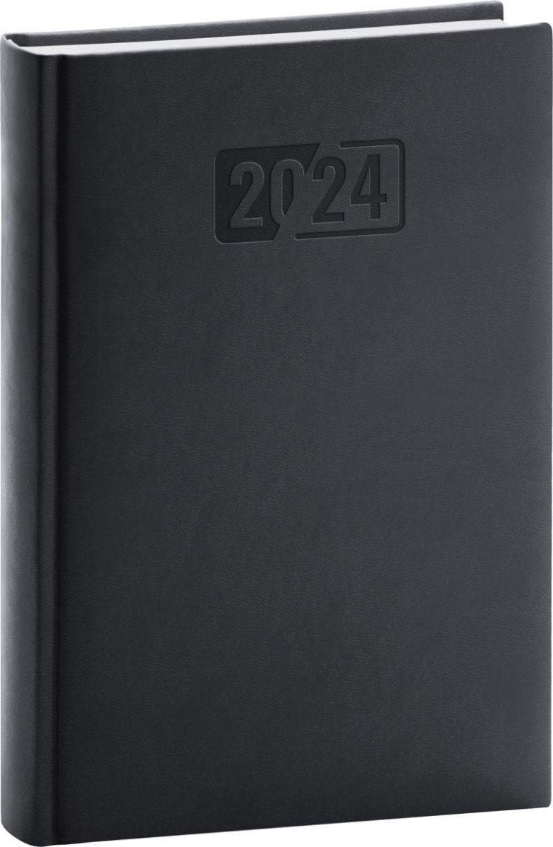 Levně Diář 2024: Aprint - černý, denní, 15 × 21 cm