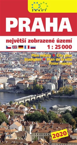 Levně Praha největší zobrazené území 1:25.000 (2020)